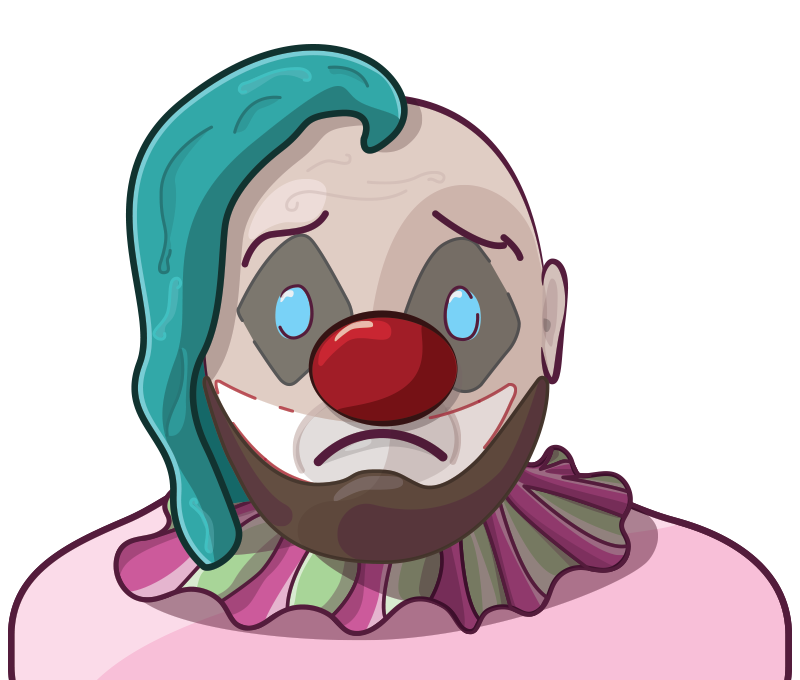 Sad looking clown